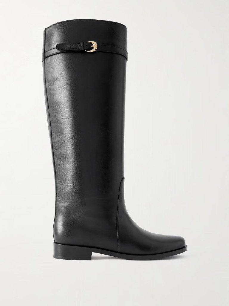 New Staud Harlow Riding Boot Black Leather Sz 8.5